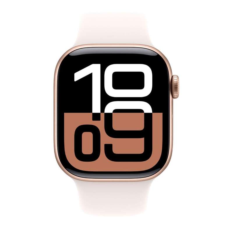 Apple Watch Series 10 GPS + Cellular 42mm Rose Gold Aluminium Case with Light Blush Sport Band S/M