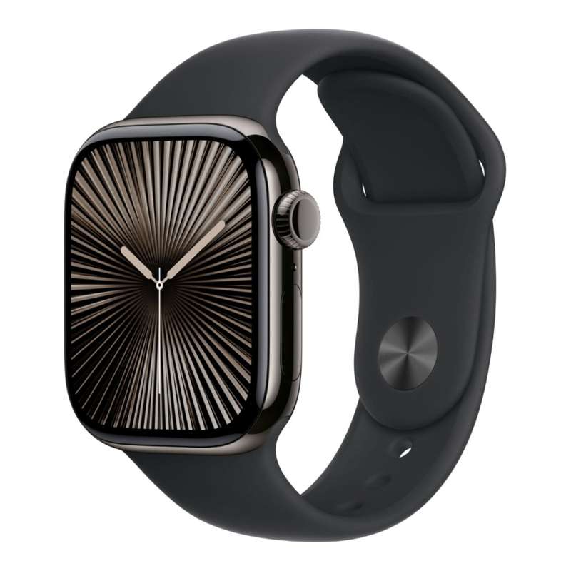Apple Watch Series 10 GPS + Cellular 42mm Slate Titanium Case with Black Sport Band M/L MWXH3QA/A