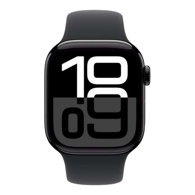 Apple Watch Series 10 GPS LTE 46mm Jet Black Aluminium Case with Black Sport Band MWY33QA/A