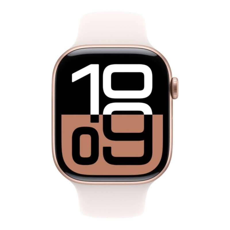 Apple Watch Series 10 GPS LTE 46mm Rose Gold Aluminium Case with Light Blush Sport Band - Medium/...