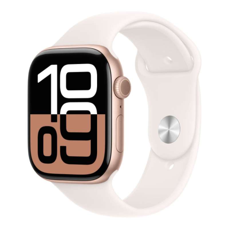 Apple Watch Series 10 GPS LTE 46mm Rose Gold Aluminium Case with Light Blush Sport Band - Medium/...