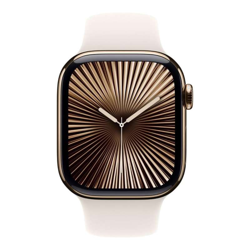 Apple Watch Series 10 GPS + Cellular 46mm Gold Titanium Case with Starlight Sport Band M/L MWYY3QA/A