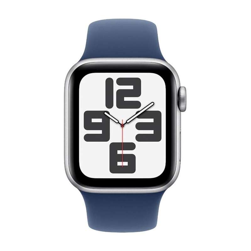 Apple Watch SE GPS 40mm Silver Aluminium Case with Denim Sport Band S/M MXEC3QA/A