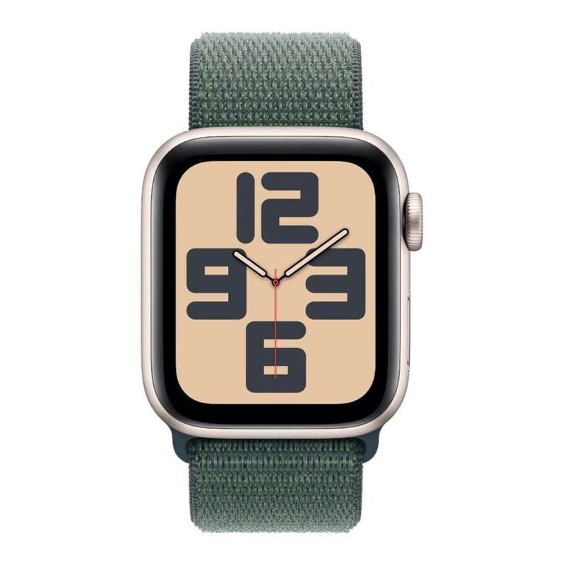 Apple Watch SE GPS 40mm Starlight Aluminium Case with Lake Green Sport Loop MXEH3QA/A