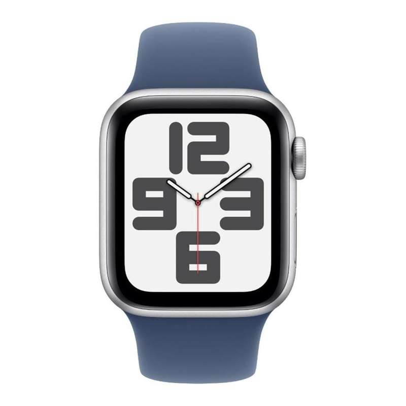 Apple Watch SE GPS + Cellular 40mm Silver Aluminium Case with Denim Sport Band M/L MXGG3QA/A