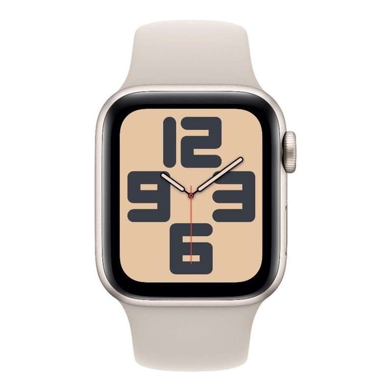 Apple Watch SE GPS + Cellular 44mm Starlight Aluminium Case with Starlight Sport Band S/M MXGT3QA/A