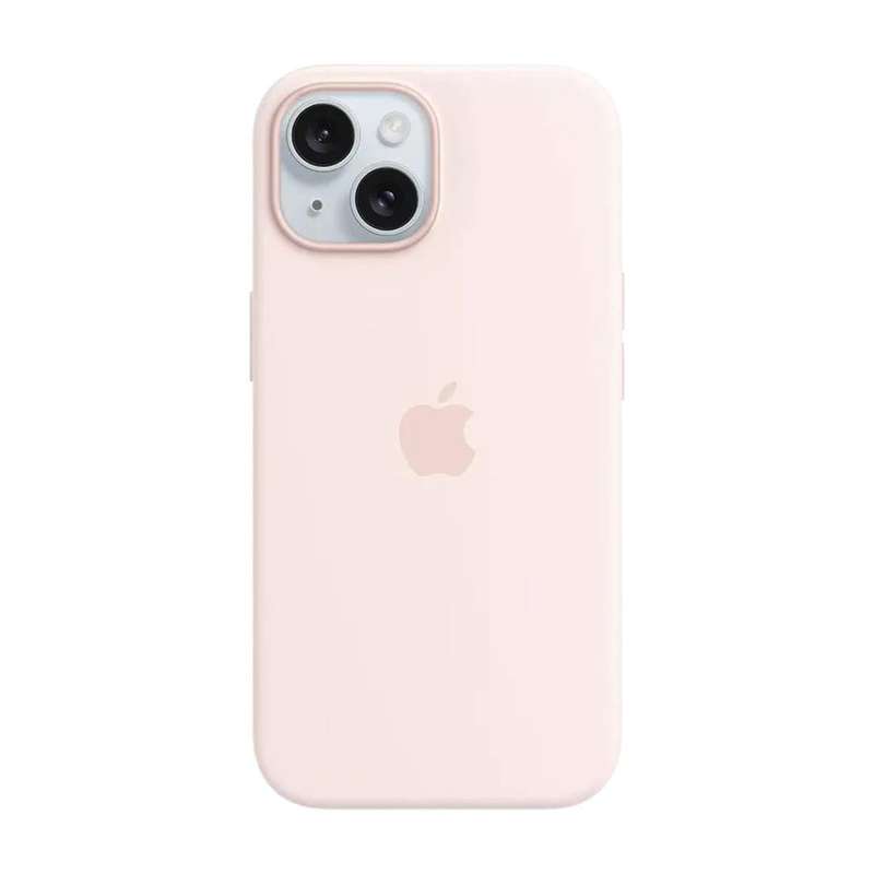 Apple iPhone 15 Light Pink Silicone Case with MagSafe Support