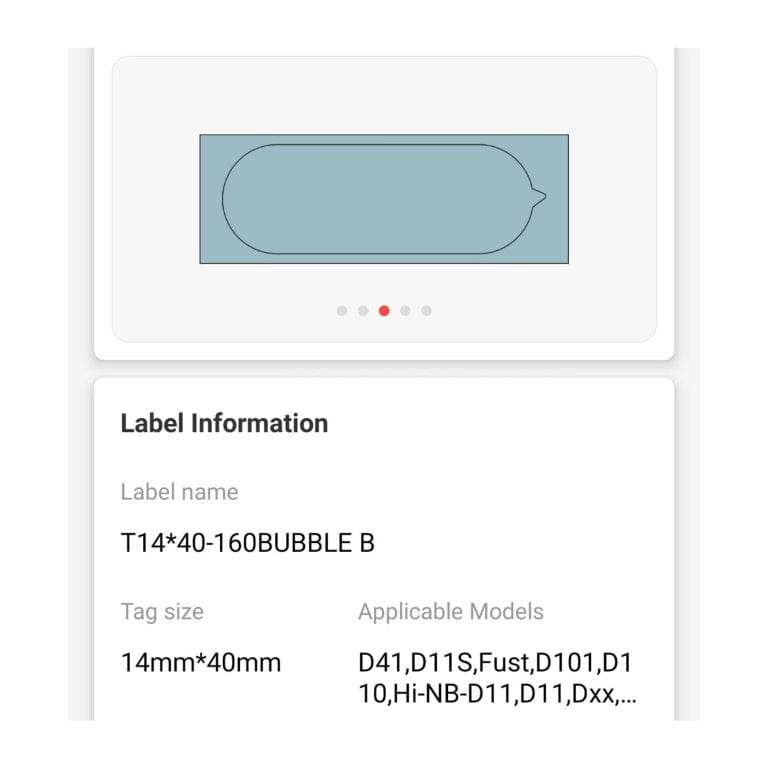 Niimbot NB135 14x40mm Bubble B Design Labels - 160 per Roll
