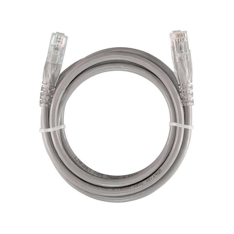 LinkQnet 30m RJ45 CAT6 Anti-Snag Moulded PVC Network Flylead Cable - Grey NET-CAT6-GY-30M-LQ