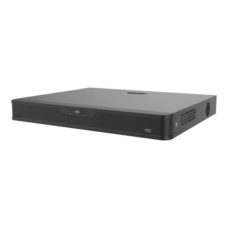 Uniview 16-channel 2 HDDs 16 PoE 1U NVR NVR302-16B-P16-IQ
