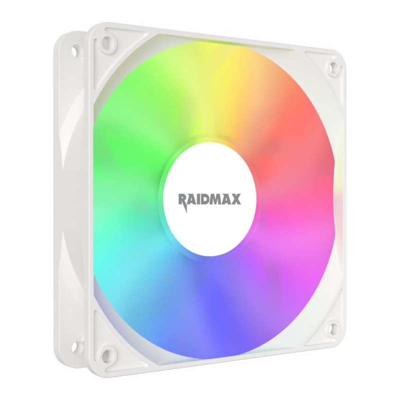 Raidmax NVX120FWDC4 120mm 3pin ARGB Fan 4-pack - White