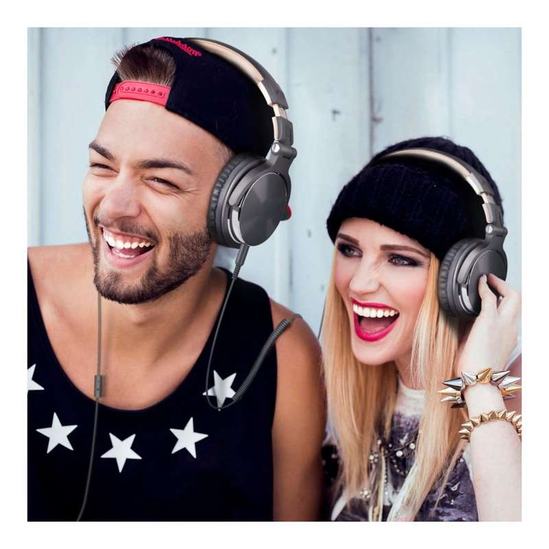 Oneodio Pro 10 Professional Wired Over Ear DJ and Studio Monitoring Headphones - Grey Gold