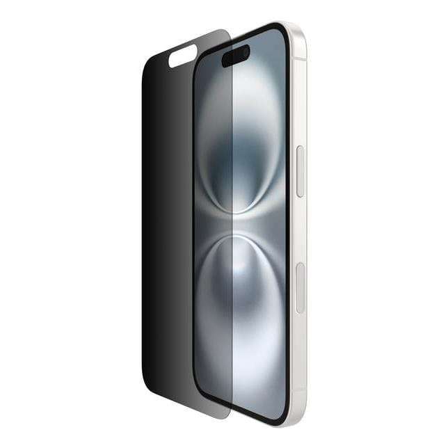 Belkin ScreenForce InvisiGlass Privacy Treated Screen Protector for Apple iPhone 16/15/14 Pro OVA...