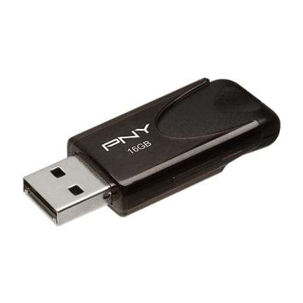 PNY 16GB USB 2.0 Type-A Flash Drive Black P-FD16GATT4-GE
