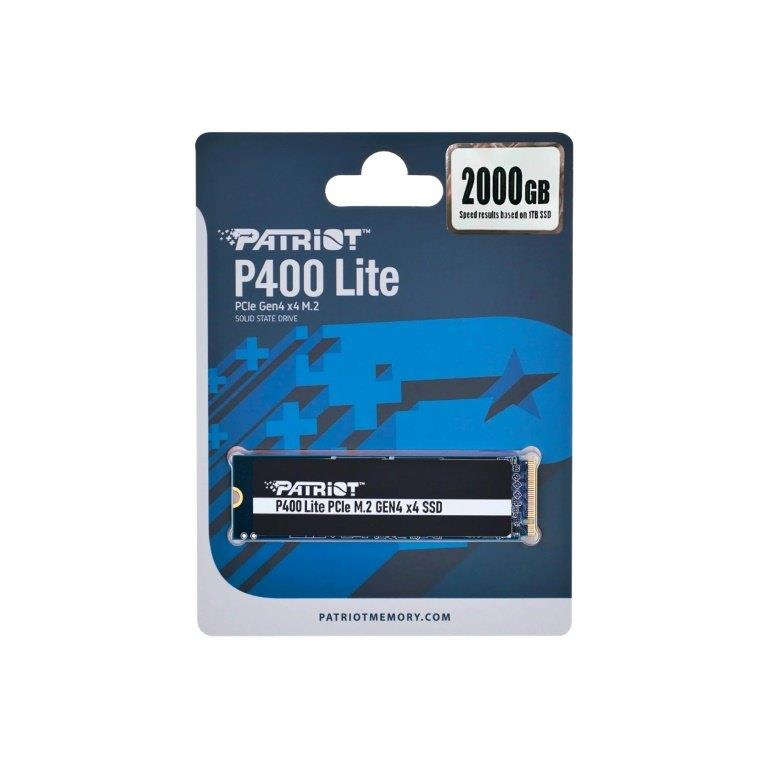Patriot P400 Lite 2TB M.2 2280 PCIe Gen 4x4 NVMe Internal SSD P400LP2KGM28H