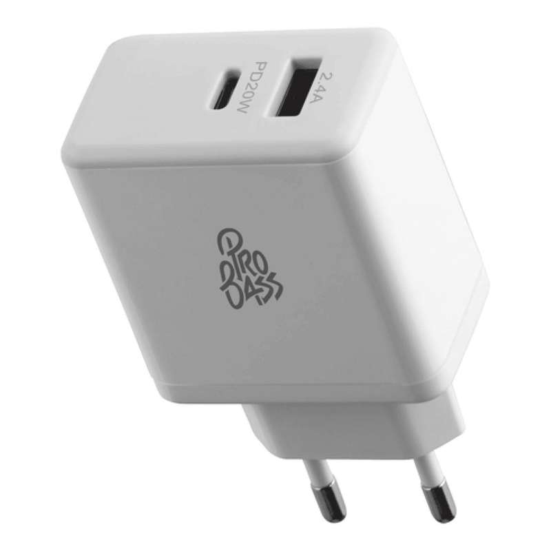 Pro Bass Dual USB Type-C 32W Wall Charger White PB-PDQ013-BK