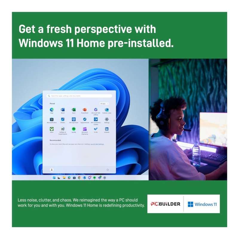 PCBuilder Home Master Desktop PC - AMD Ryzen 5 PRO 4650G 480GB SSD 8GB RAM Win 11 Home