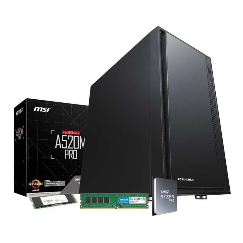 PCBuilder Home Master Desktop PC - AMD Ryzen 5 PRO 4650G 480GB SSD 8GB RAM Win 11 Home