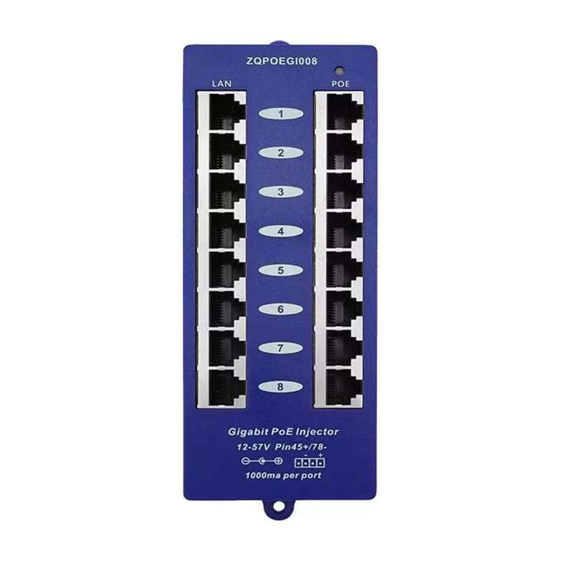 Scoop 8-port Gigabit Passive PoE Injector POE-8G