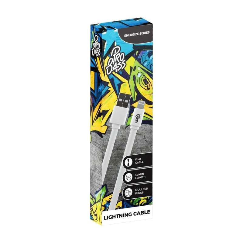 Pro Bass Energize Series Type-A to Lightning Cable 1m White PR-20008-WT