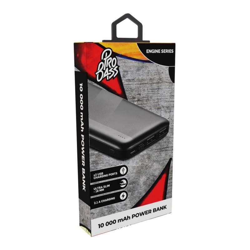 Pro Bass Engine Series 10,000 mAh Power Bank Black PR-9005-BK(V2)