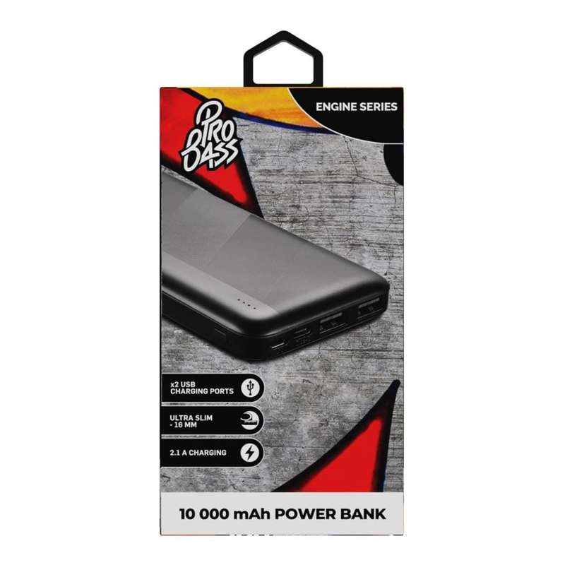 Pro Bass Engine Series 10,000 mAh Power Bank Black PR-9005-BK(V2)