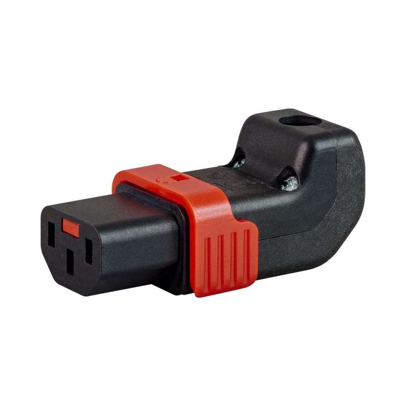 LinkQnet IEC Kettle Female Lockable Down Angle Connector PWR-C13-IEC-LK-DOWN