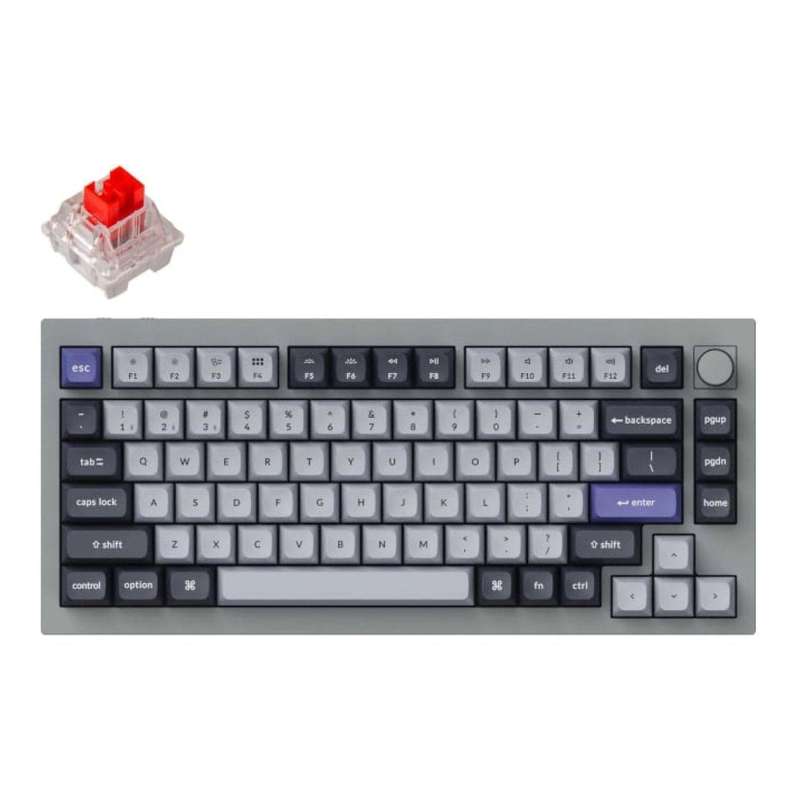 Keychron Q1 Pro K RGB Wireless Keyboard Grey with Red Switches Q1P-N1