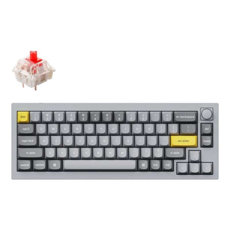 Keychron Q2 RGB Wired Keyboard Grey with Red G Pro Switches