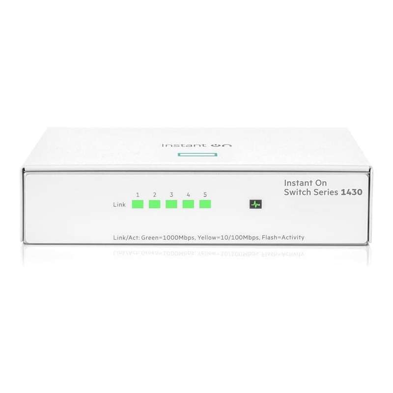 HPE Networking Instant On 1430 5-port Unmanaged L2 Gigabit Ethernet Switch White R8R44A