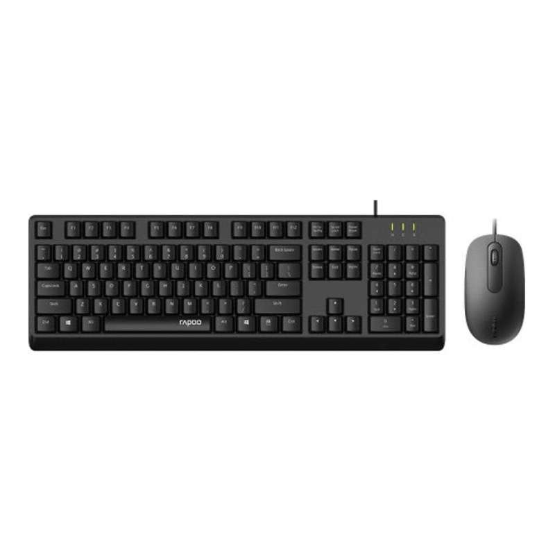Rapoo X130PRO USB Wired Optical Keyboard and Mouse Combo Black
