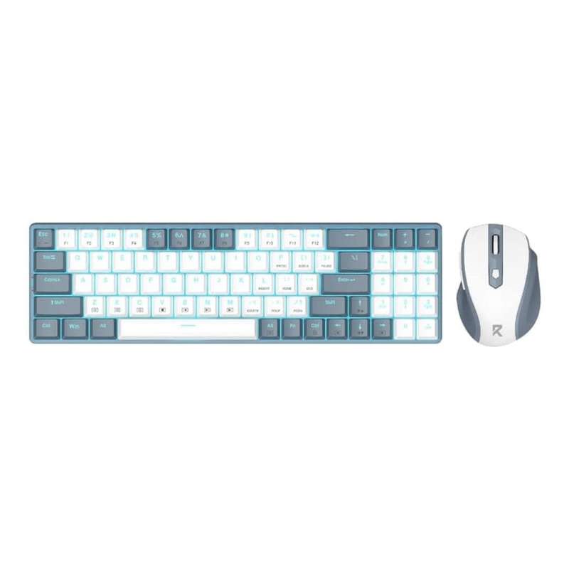 Redragon BS8772 Wireless Low Profile Backlit Mechanical Keyboard and Mouse Combo - Grey White RD-...