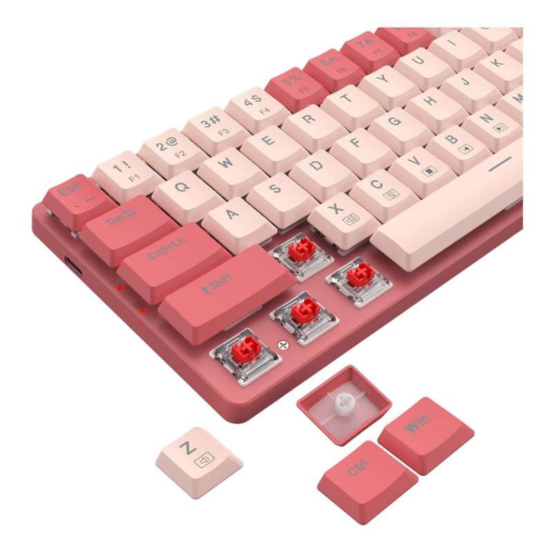 Redragon BS8772 Wireless Keyboard and Mouse Combo Red Pink RD-BS-8772RP