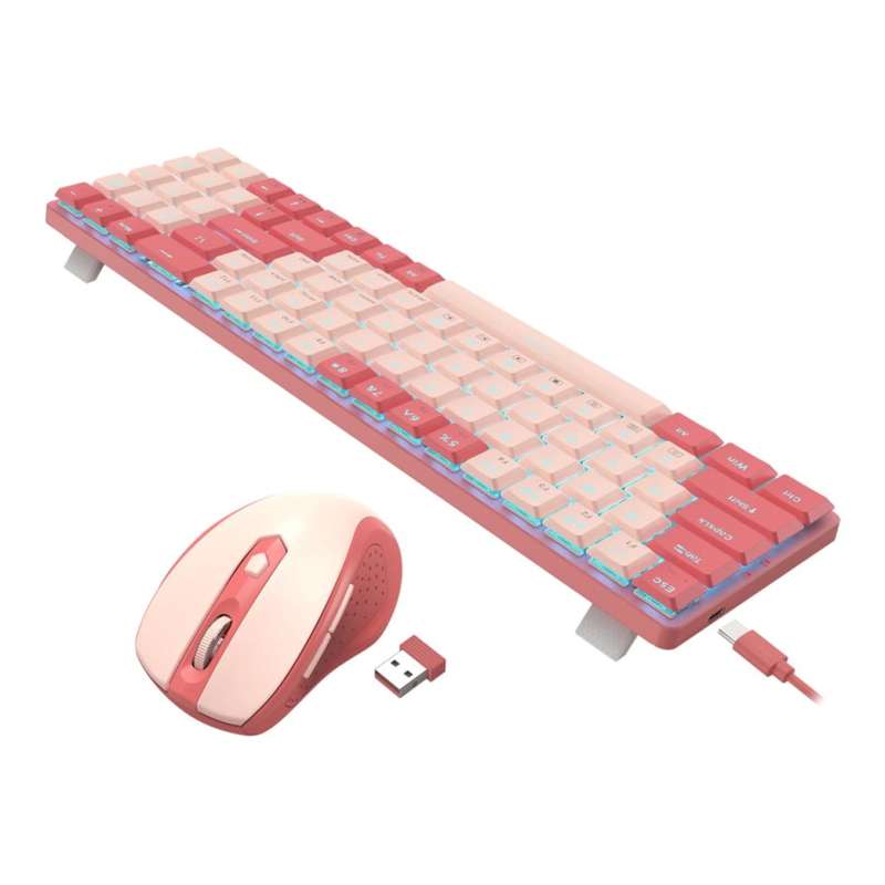 Redragon BS8772 Wireless Keyboard and Mouse Combo Red Pink RD-BS-8772RP