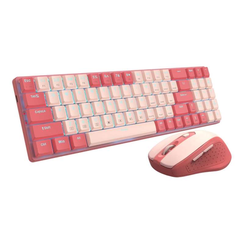Redragon BS8772 Wireless Keyboard and Mouse Combo Red Pink RD-BS-8772RP