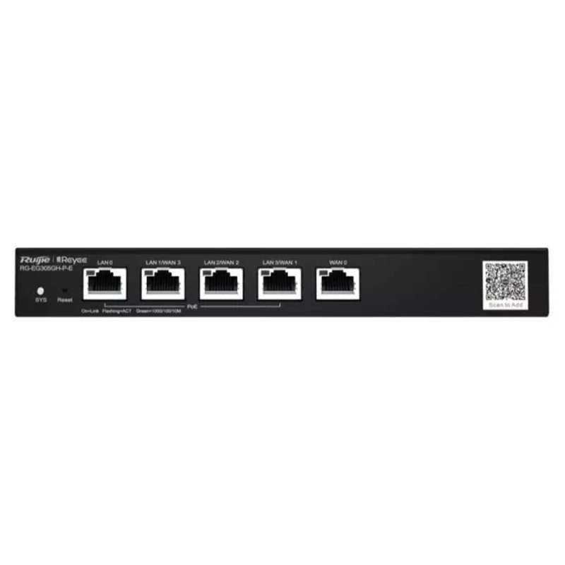Reyee 5-port Gigabit 4 WAN 4 PoE 60W Cloud Router RG-EG305GH-P-E