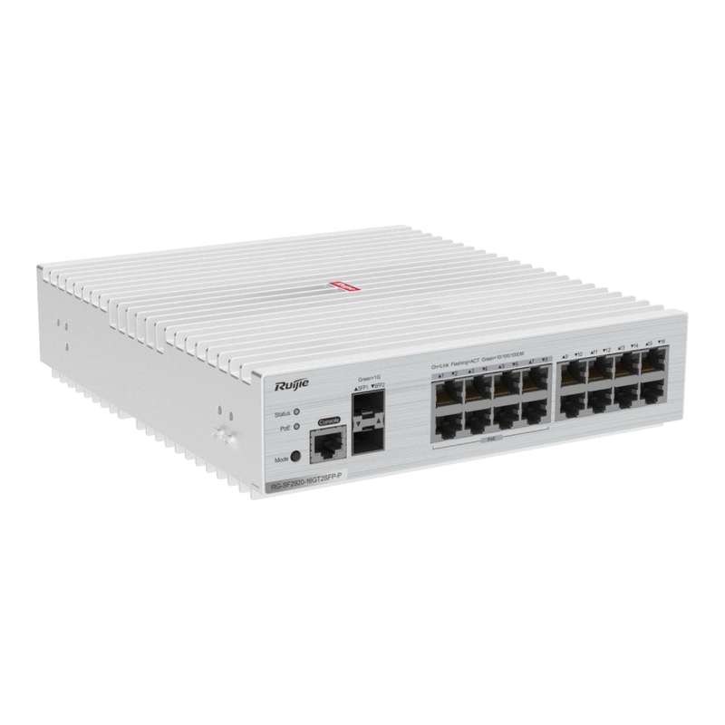 Ruijie Networks RG-SF2920-16GT2SFP-P 16-port GE 2 x Gigabit Uplink Optical Ports All-Optical PoE ...