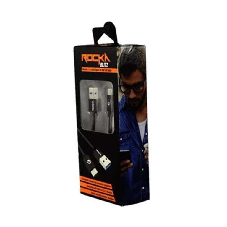 Rocka Blitz 1.5m USB-C to USB 3.0 Cable Black RK-20005-BK