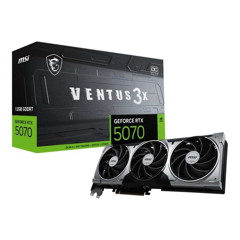 MSI GeForce RTX 5070 12G VENTUS 3X OC 12GB GDDR7 Graphics Card