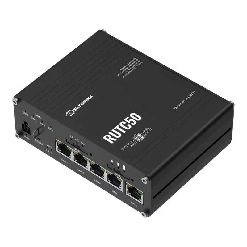 Teltonika RUTC50 5G Wireless Router - Dual-band 2.4 GHz and 5GHz Gigabit Ethernet