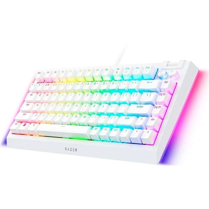 Razer BlackWidow V4 75 Chroma RGB Orange Tactile Switches Mechanical Gaming Keyboard - White RZ03...