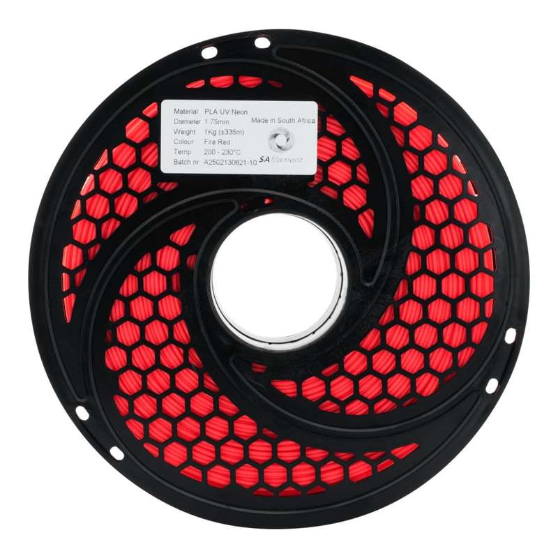 SA Filament PLA UV Neon Filament 1Kg - Fire Red SAF-PLA-D05