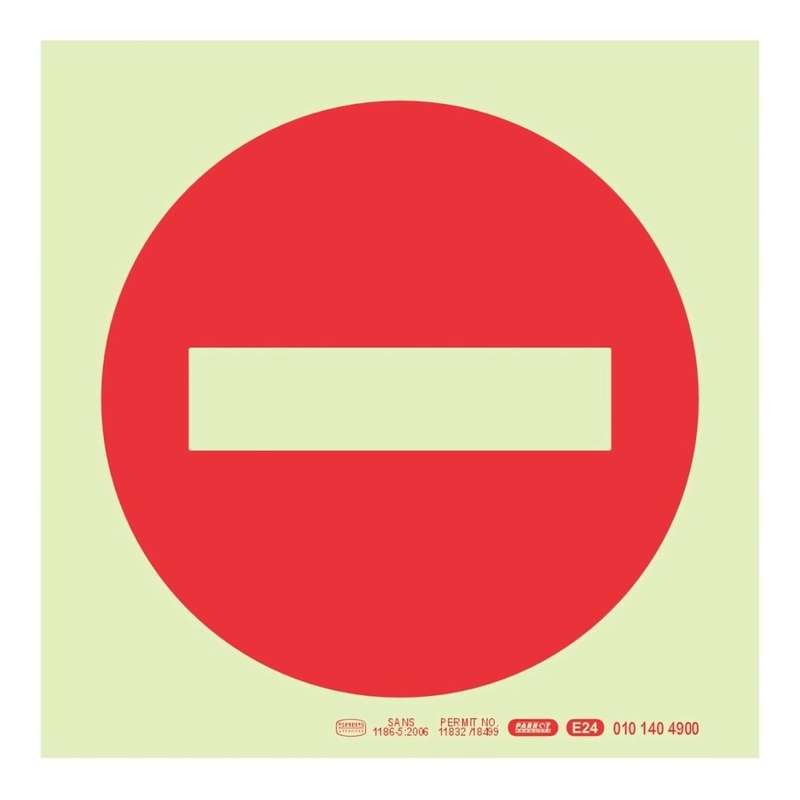 Parrot Photoluminescent 190mm Safety Sign No Entry Symbol SNP19E24