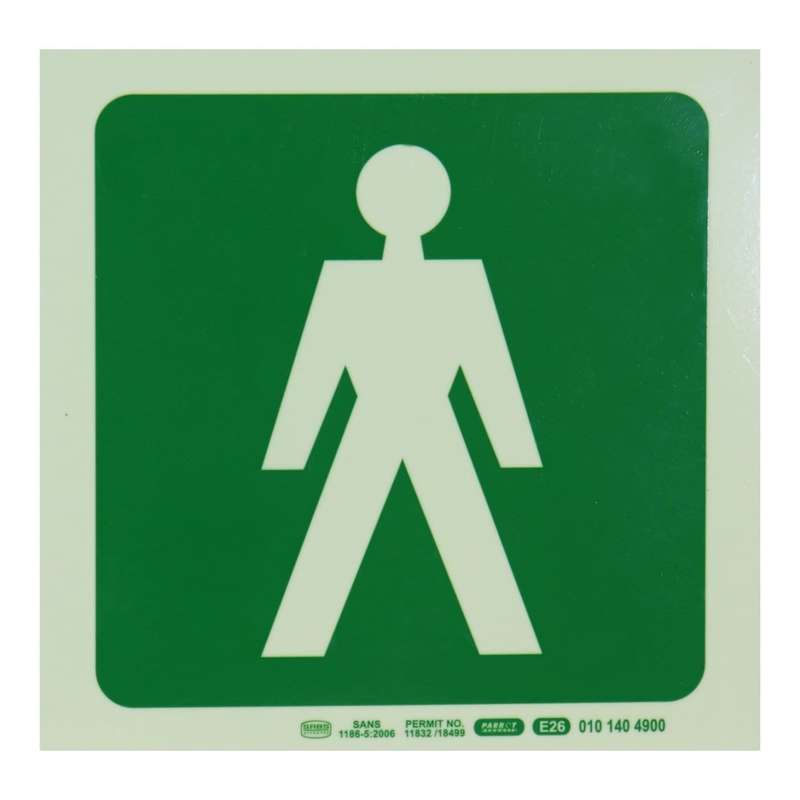Parrot Photoluminescent 190mm Safety Sign E26 Male Symbol SNP19E26