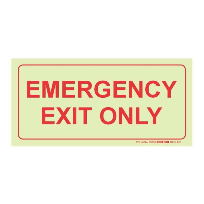 Parrot 190mm F41 Emergency Exit Only Photoluminescent Safety Sign SNP19F41