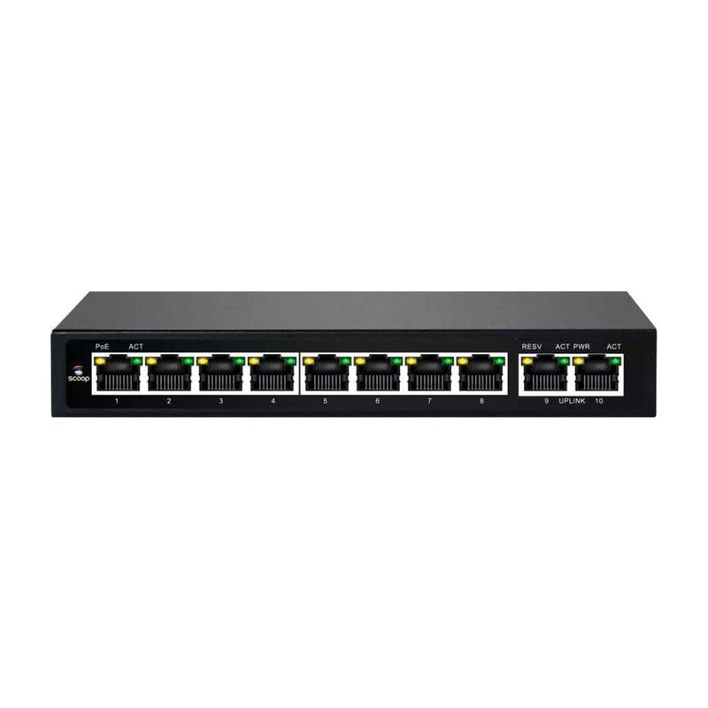 Scoop 10-port 96W Gigabit AI PoE Network Switch SPS-8G2G
