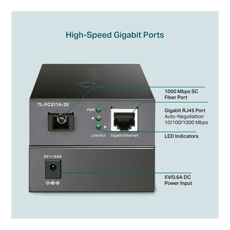 TP-Link Omada TL-FC311A-20 Gigabit WDM Media Converter