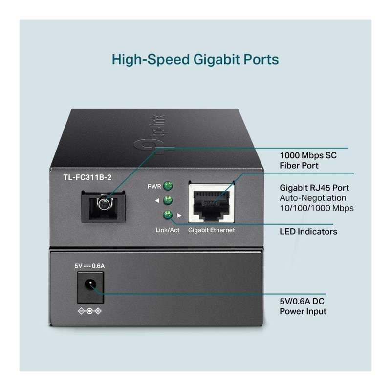 TP-Link Omada TL-FC311B-2 Gigabit WDM Media Converter
