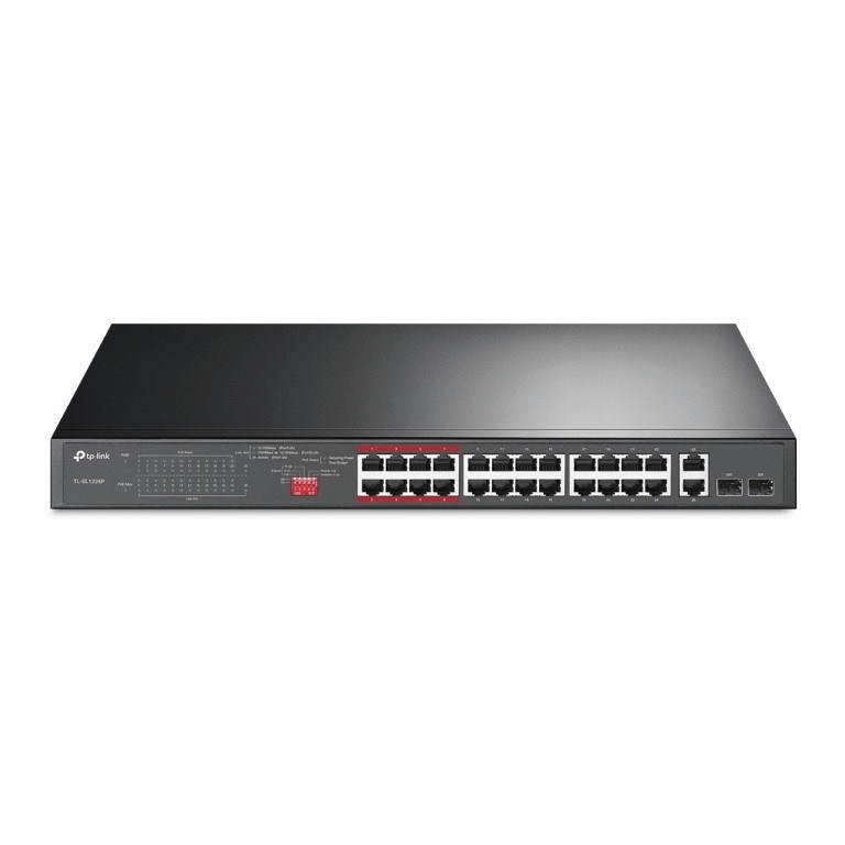 TP-Link TL-SL1226P 24-port PoE+ Fast Ethernet Unmanaged Switch with 2x Gigabit RJ45 and Combo SFP...