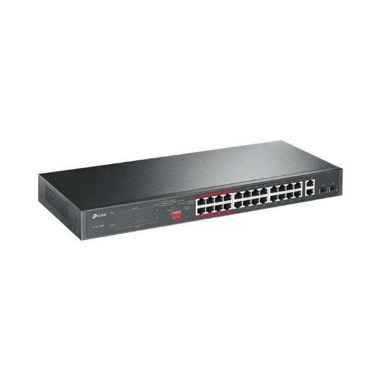 TP-Link TL-SL1226P 24-port PoE+ Fast Ethernet Unmanaged Switch with 2x Gigabit RJ45 and Combo SFP...
